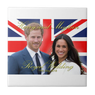 Prince Harry och Meghan Markle Royal Bröllop Kakelplatta