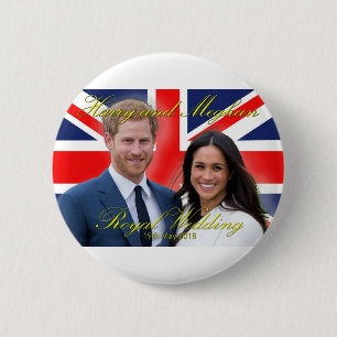 Prince Harry och Meghan Markle Royal Bröllop Knapp