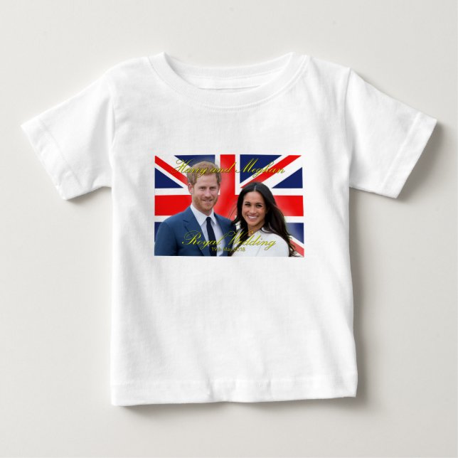 Prince Harry och Meghan Markle Royal Bröllop T Shirt (Framsida)