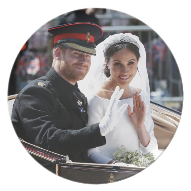 Prince Harry och Meghan Markle Royal Bröllop Tallrik (Framsidan)