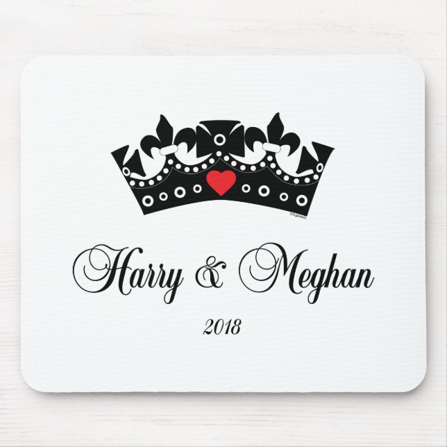 Prince Harry och Meghan Royal Bröllop 2018 Heart Musmatta (Framsidan)