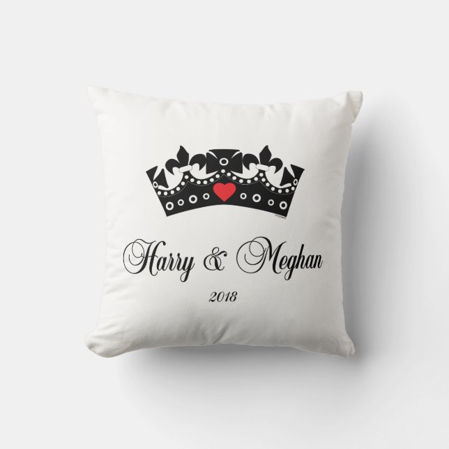 Prince Harry och Meghan Royal Bröllop 2018 Kudde (Framsida)