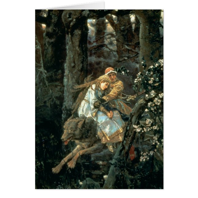Prince Ivan på grå färgvargen, 1889 Hälsningskort (Framsidan)