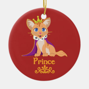 Prince Kitten Julgransprydnad Keramik