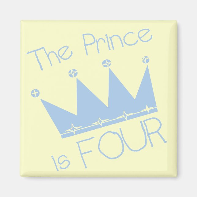 Prince Krona 4e födelsedagen Tshirts och presenter Magnet (Framsidan)