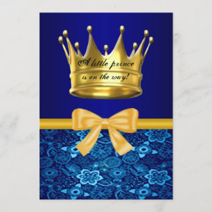 Prince Krona Baby Shower-inbjudan Inbjudningar