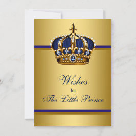 Prince Krona Önskemål för Pojke Baby Shower Rådkort