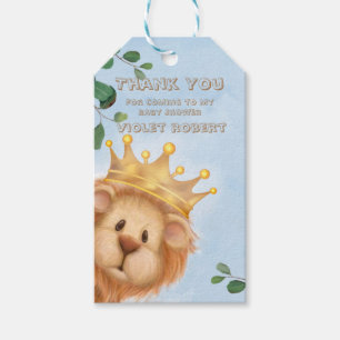 Prince Lejon Golden Krona Baby Shower Tack Presentetikett