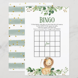 Prince Lejon Greenery Baby Shower Bingo Games
