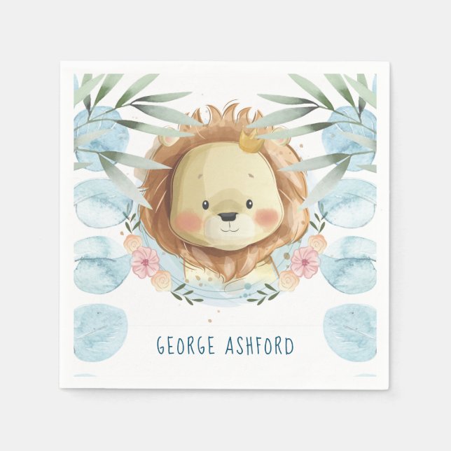 Prince Lejon Illustration-Personlig Pappersservett (Framsidan)