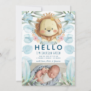 Prince Lejon Illustration Photo Collage Birth Meddelande
