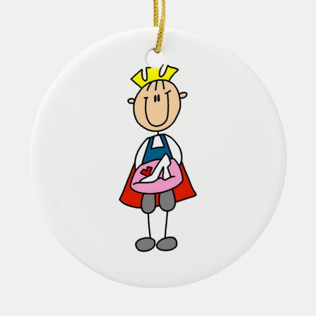 Prince med glasruta julgransprydnad keramik (Framsidan)