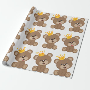 Prince Nalle Boy Baby Shower Presentpapper