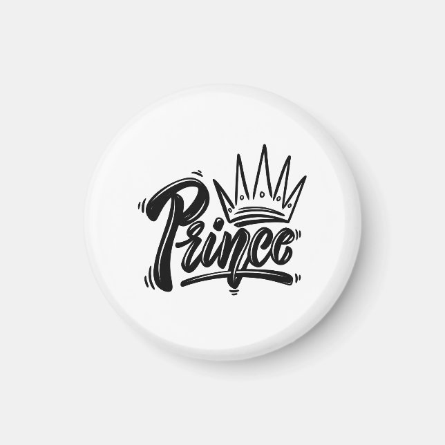 Prince Namn med Krona tshirt Magnet (Framsidan)