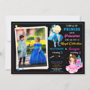 Prince och Princess-födelsedagsinbjudan med foto Inbjudningar
