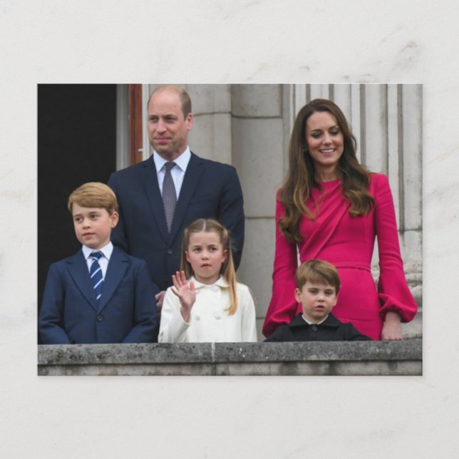 Prince och prinsessan av Wales med sina barn Vykort (Framsida)