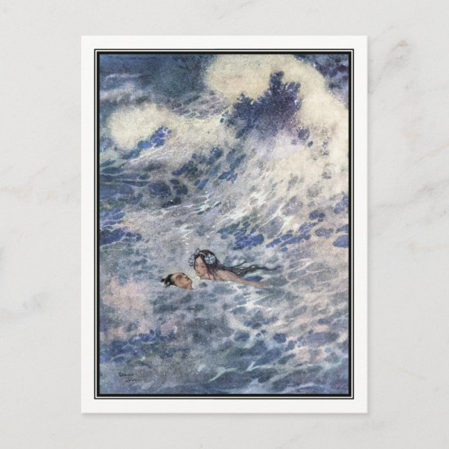 Prince och Sjöjungfru av Edmund Dulac Vykort (Framsida)