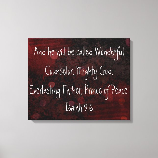 Prince of peace bible verse Isaiah 9:6 Canvastryck (Framsida)
