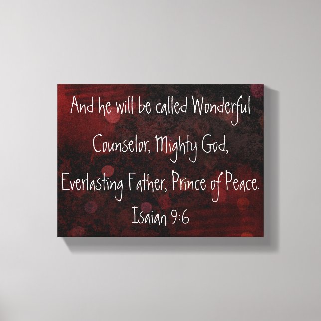 Prince of peace bible verse Isaiah 9:6 Canvastryck (Framsida)