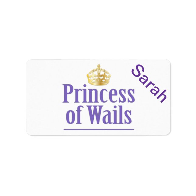 Prince of Wails / Princess of Wails (Wales) Adressetikett (Framsidan)