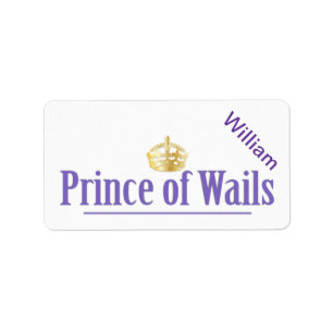 Prince of Wails / Princess of Wails (Wales) Adressetikett
