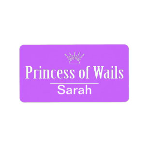 Prince of Wails / Princess of Wails (Wales) Adressetikett