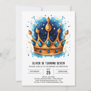 Prince Online Birthday Krona Inbjudningar