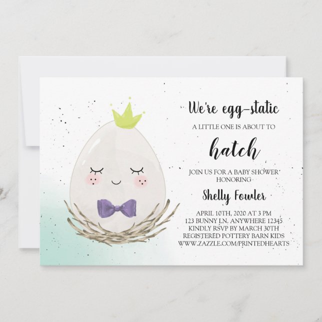 Prince Påskägg Baby Shower-inbjudan - Vår Inbjudningar (Framsida)