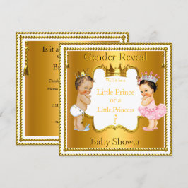 Prince Princess Gender Reveal Baby Shower Brunette Inbjudningar