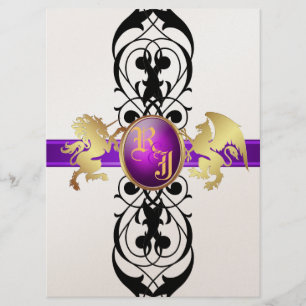 Prince & Princess Lila Guld Champagne 6x8 Inbjudningar
