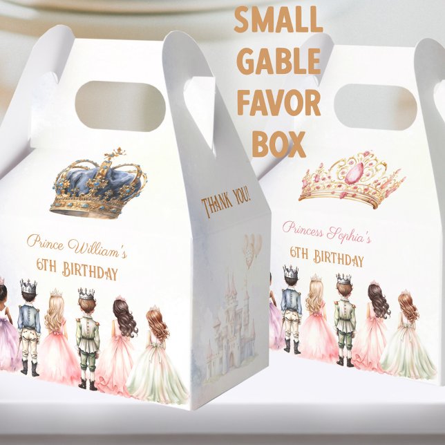 Prince Princess Twillingar Royal Birthday Boy Girl Presentaskar (Prince Princess Twins Crown Royal Birthday Favor Boxes)