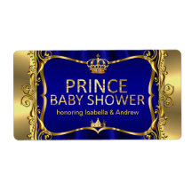Prince Royal Blue Baby Shower Guld Boy