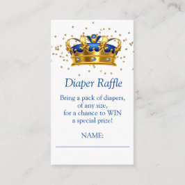 Prince Royal Blue Guld Elephant Diaper Raffle Tilläggskort