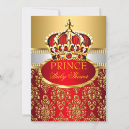 Prince Royal Red Krona Baby Shower-inbjudan Inbjudningar