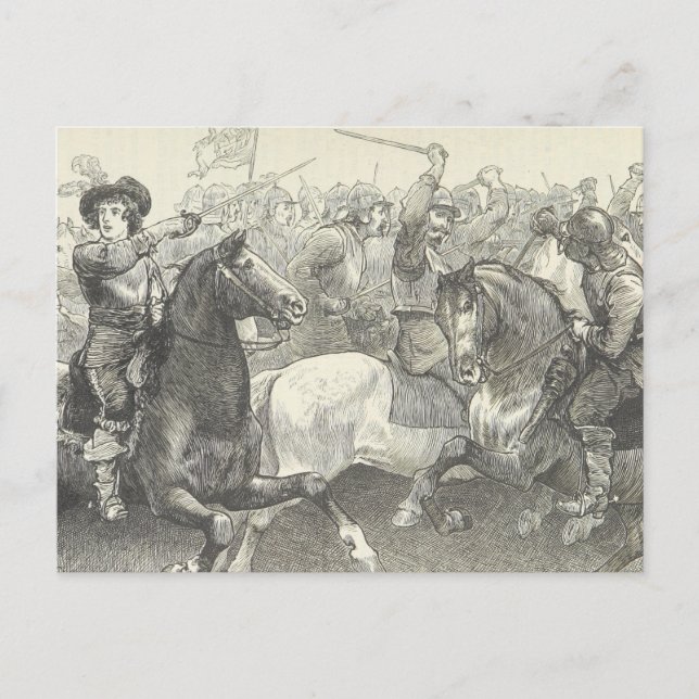 Prince Rupert i slaget vid Edgehill Vykort (Framsida)