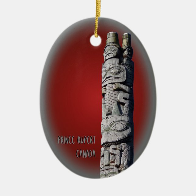 Prince Rupert Smycka Personifiera BC Souvenir Julgransprydnad Keramik (Framsidan)