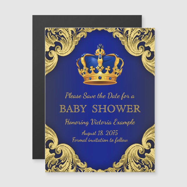 Prince Spara datumvykortsmagneter Magnetisk Inbjudningskort (Fram/baksida)