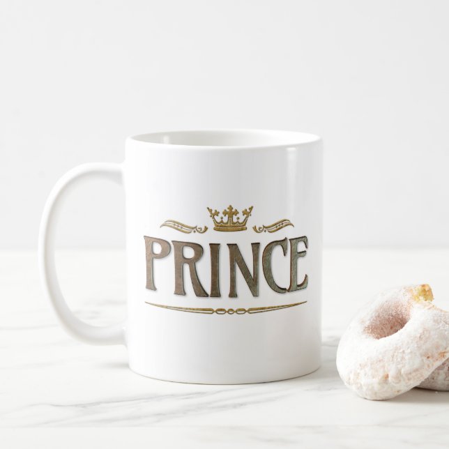 PRINCE - Stormedeltida Royalet Krona Lettering Kaffemugg (Med munk)