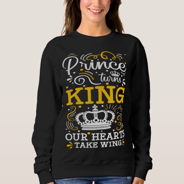 Prince Turns King Our Hearts Take Wing Coronation  T Shirt (Framsida)