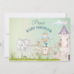 Prince Unicorn Krona Pojke Shower Inbjudningar