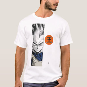 Prince Vegeta Manga Panel Grafisk Porträtt Svart a T Shirt