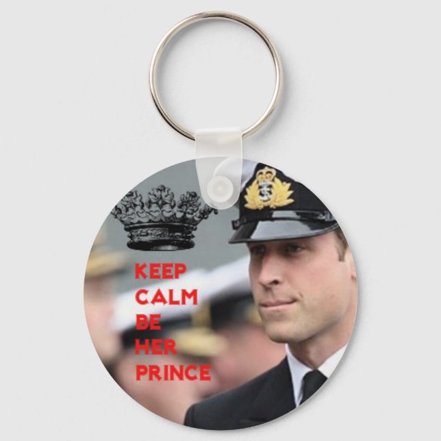 Prince William Behålla Lugn är hennes Prince Nycke Nyckelring (Framsida)