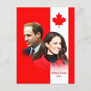 Prince William - Kate Middleton Canada Postcard Vykort