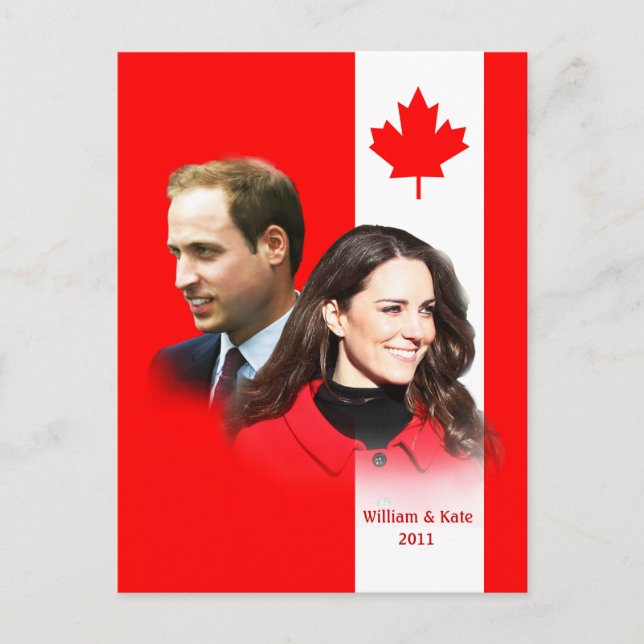 Prince William - Kate Middleton Canada Postcard Vykort (Framsida)