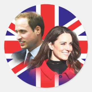 Prince William & Kate Middleton Stickers Runt Klistermärke