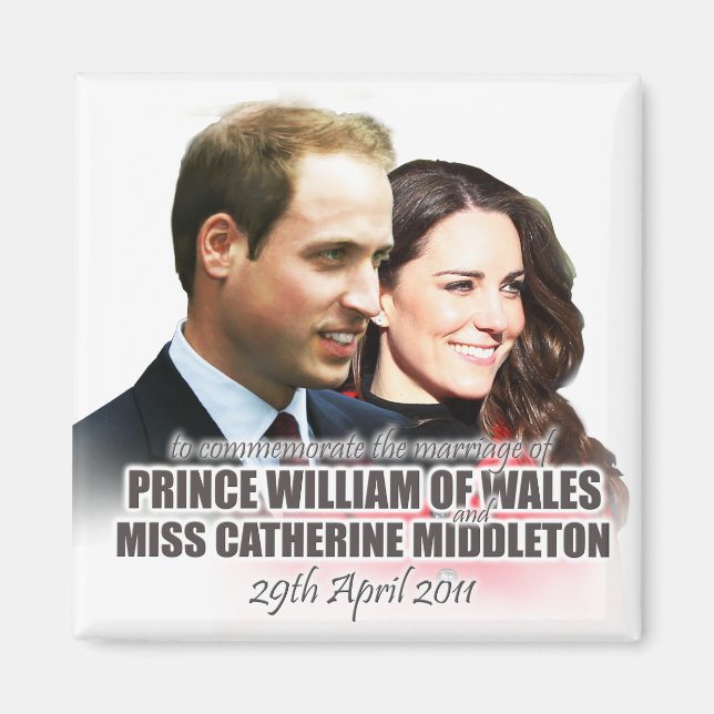 Prince William & Kate Royal Bröllop Magnet (Framsidan)