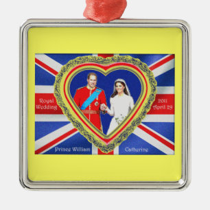 Prince William och Catherine kungligt bröllop Julgransprydnad Metall