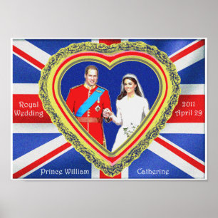 Prince William och Catherine kungligt bröllop Poster