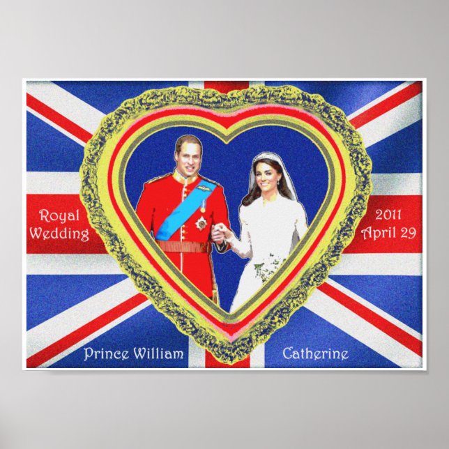 Prince William och Catherine Royal Bröllop Poster (Framsidan)