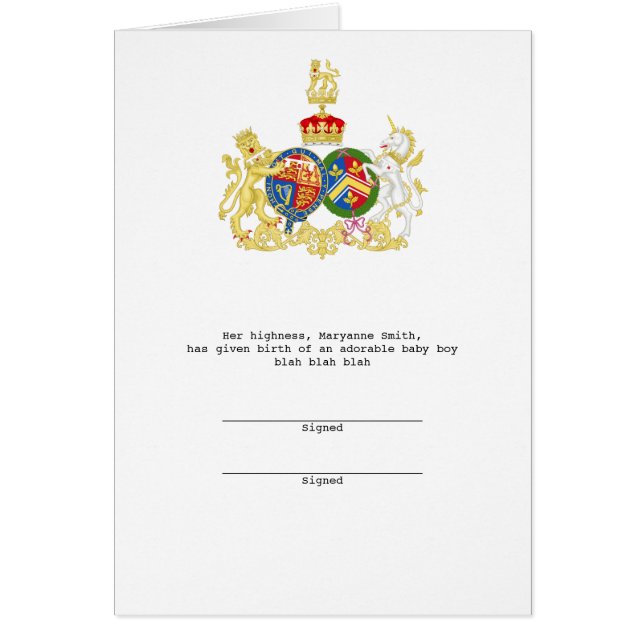 Prince William och Duchess Catherine Jackar om Arm Hälsningskort (Framsidan)